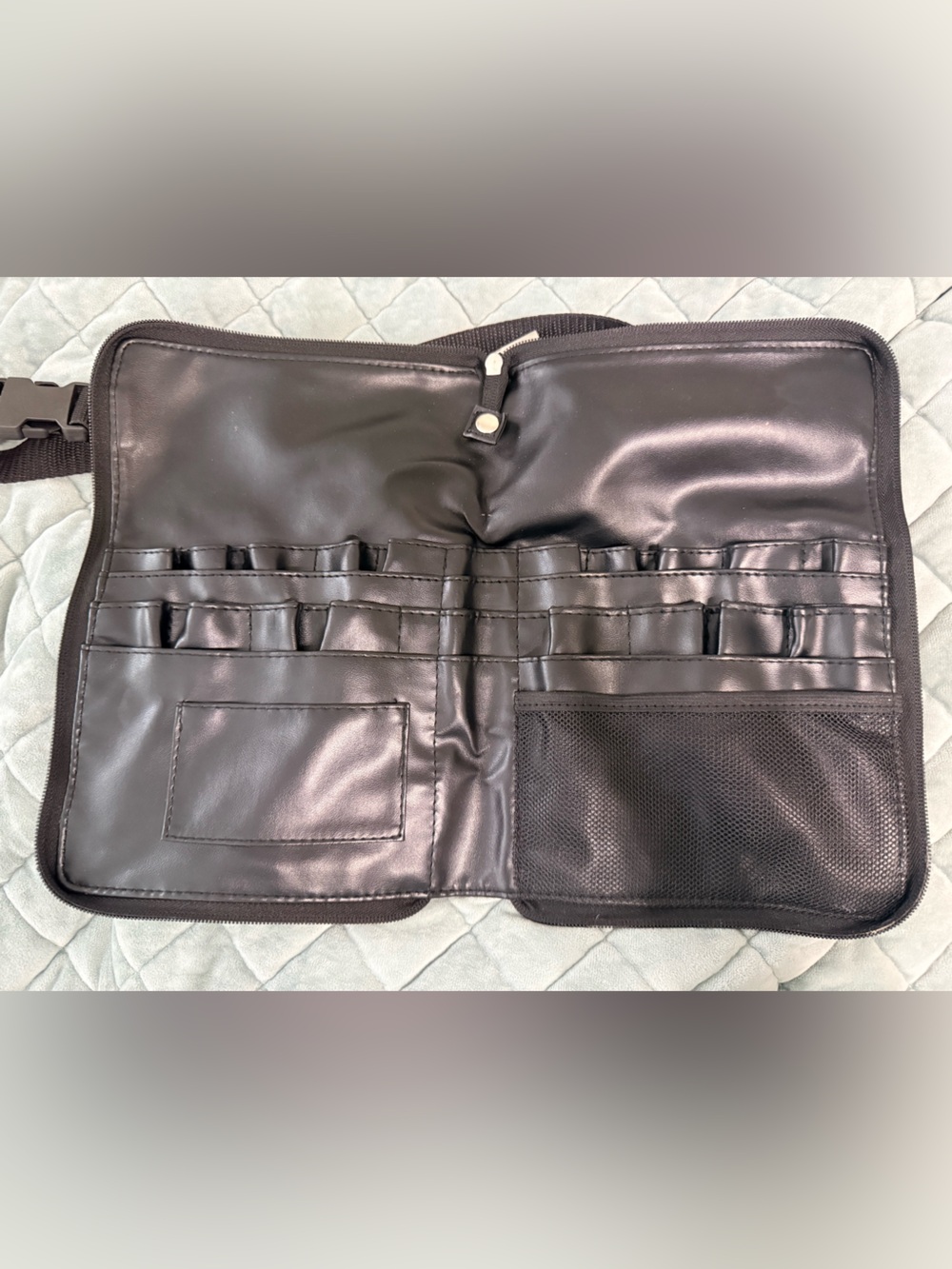 Black Vinyl Makeup Brush Belt Pouch- New w/out tags